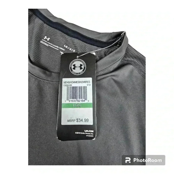 Under Armour HeatGear Fitted 3/4 sleeved shirt charcoal gray #1322105 Large - Picture 6 of 7